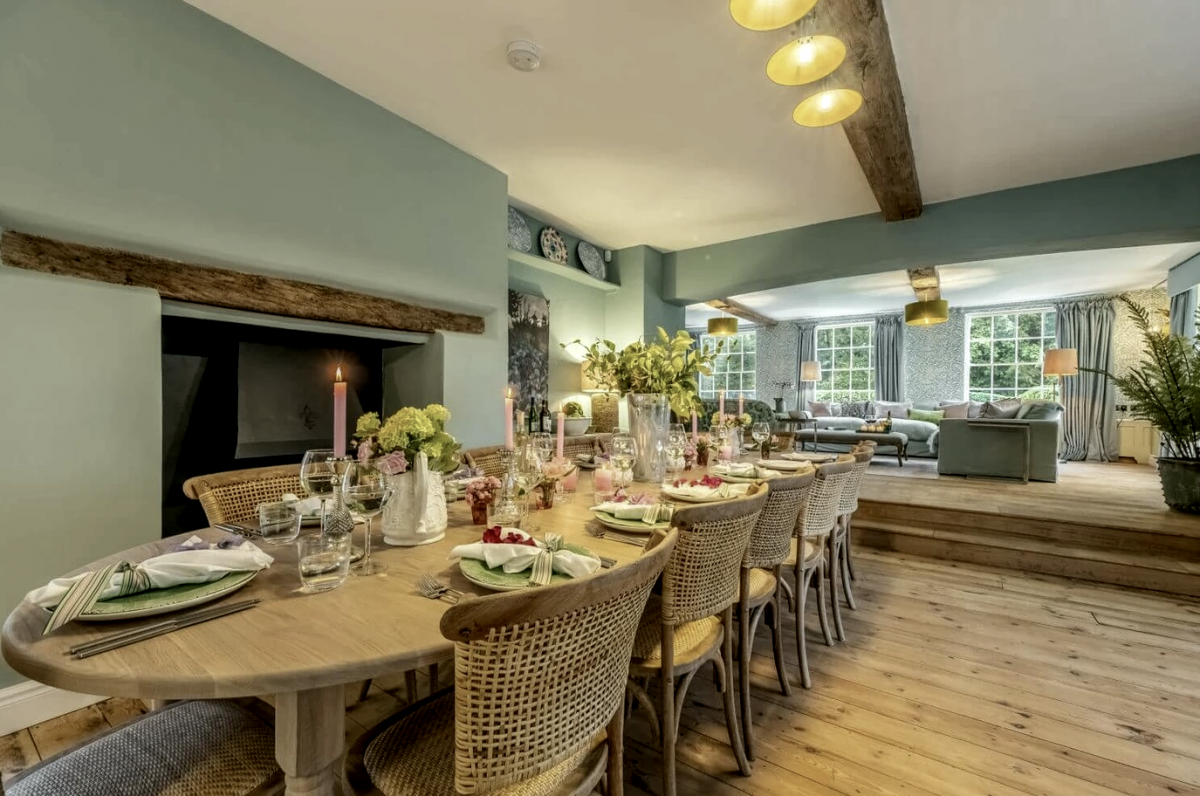 The Farmhouse at Nether Hall Estate - the dining table can seat 14 comfortably
